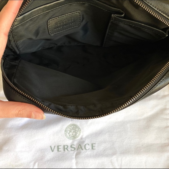SOLD Versace Leather Travel Pouch Wristlet Bag - Picture 7 of 8
